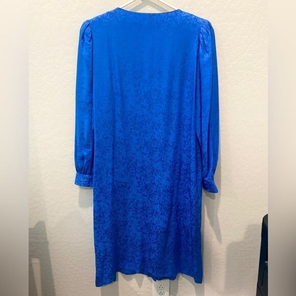TRIFLES | Vintage 100% Silk Blue Dress Made in Hong Kong | Size 12 - Picture 7 of 8